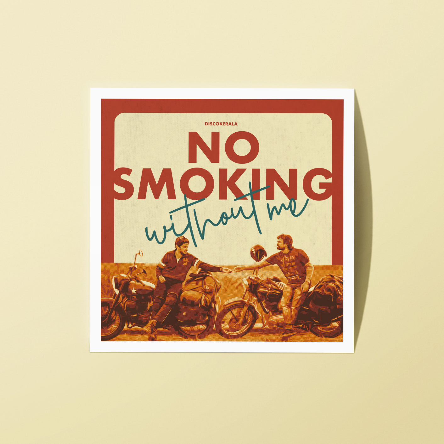 2x2 Inch Sticker / No Smoking Without Me / DiscoKerala