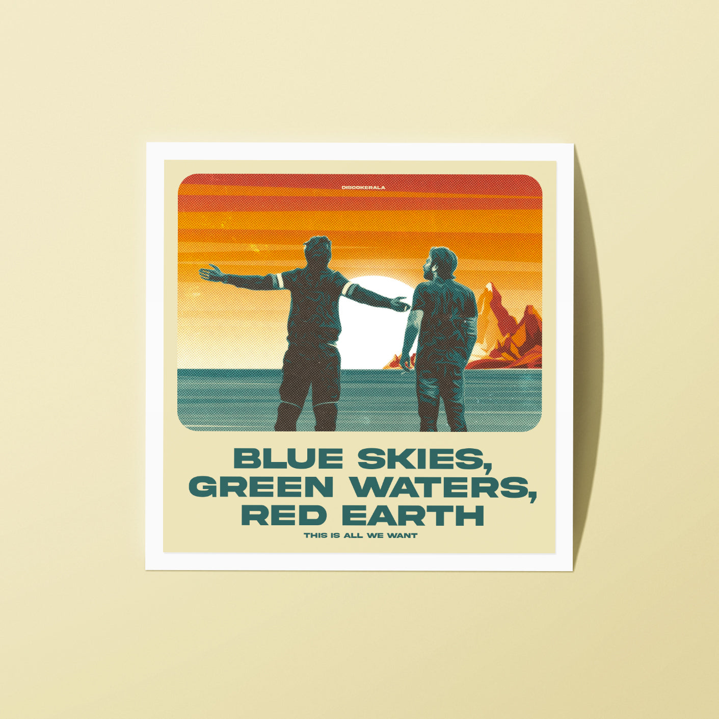 2x2 Inch Sticker / Blue Green Red / DiscoKerala