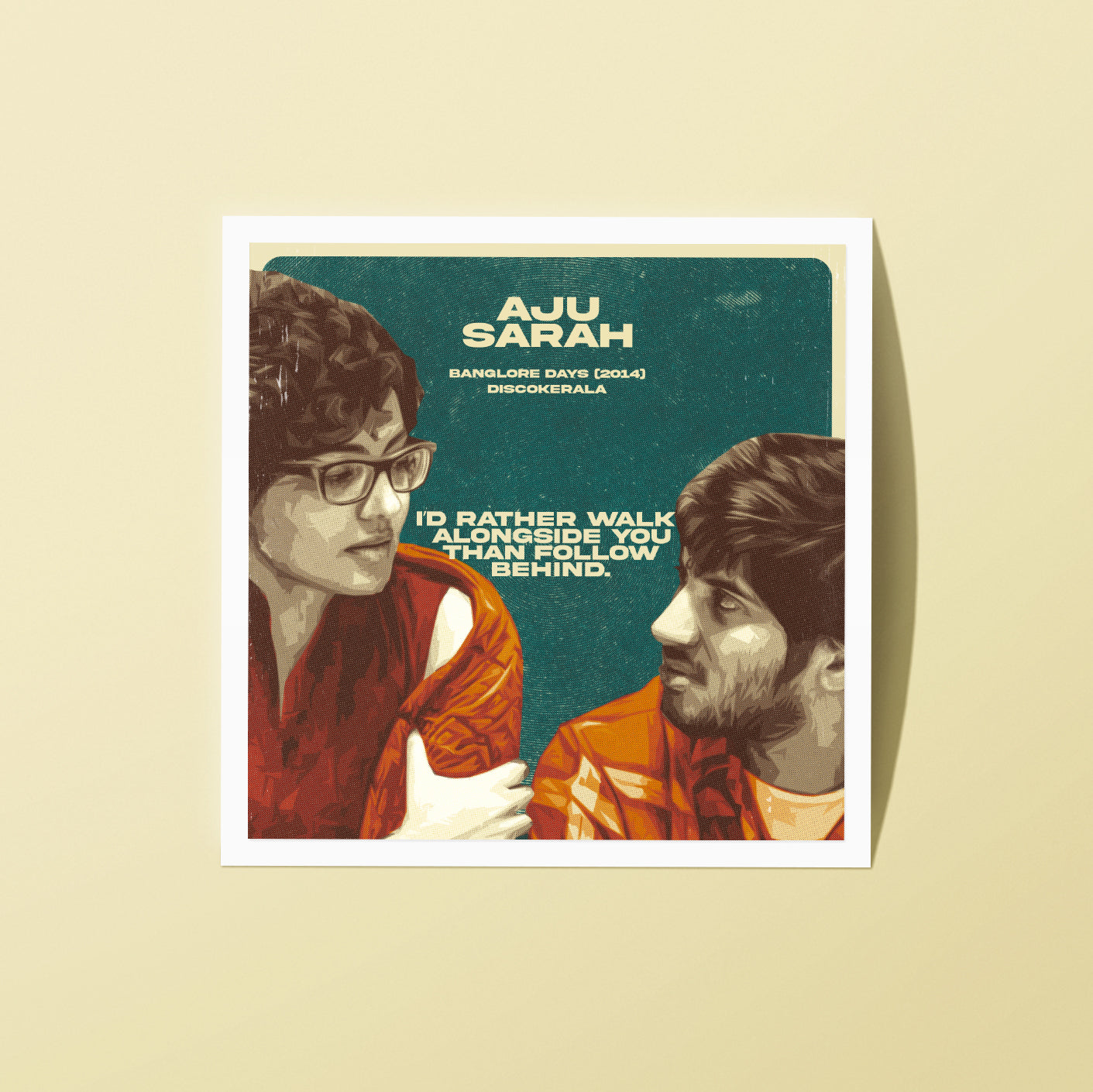 2x2 Inch Sticker / Aju & Sarah / DiscoKerala