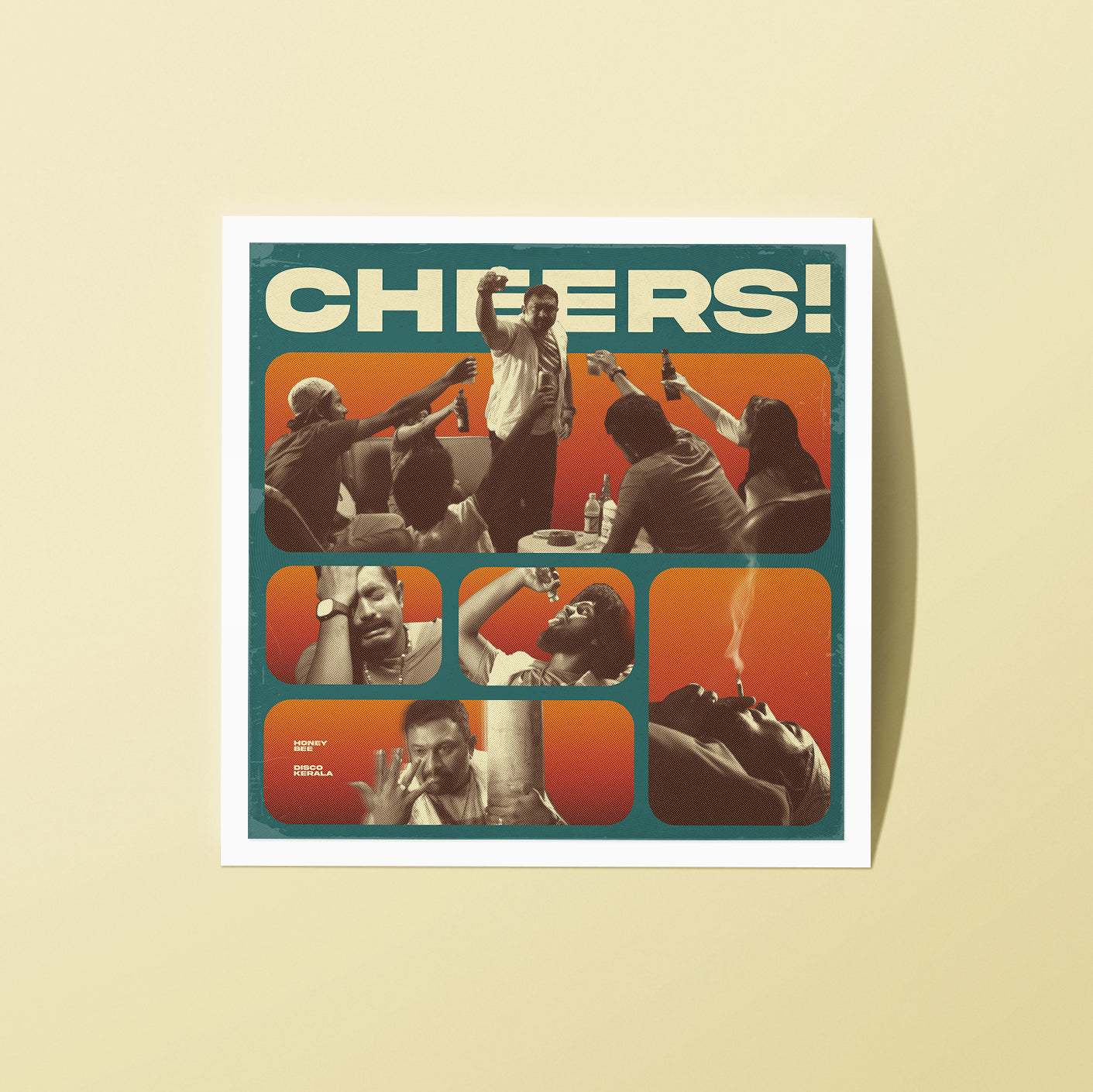 2x2 Inch Sticker / Cheers! / DiscoKerala