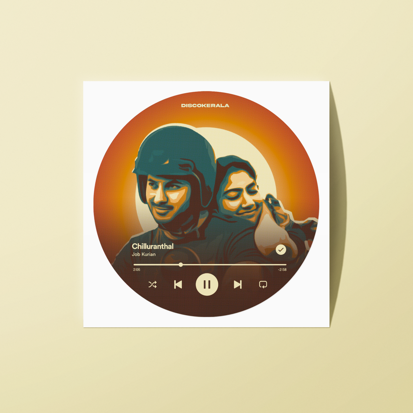 2x2 Inch Sticker / Chilluranthal / DiscoKerala