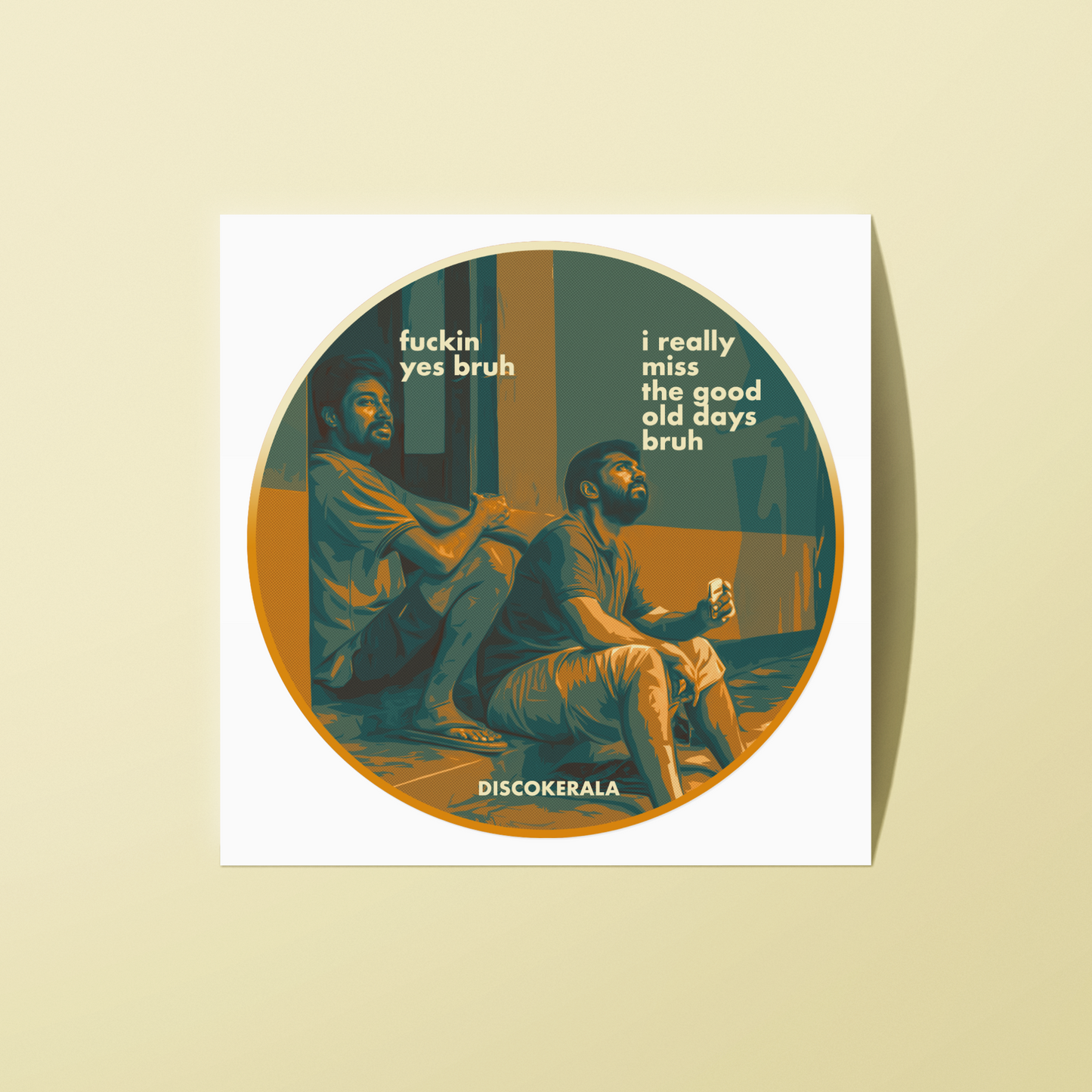 2x2 Inch Sticker / Good Old Days / DiscoKerala