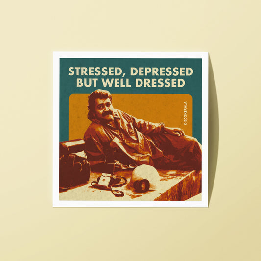 2x2 Inch Sticker / Well Dressed / DiscoKerala