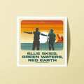 2x2 Inch Sticker / Blue Green Red / DiscoKerala